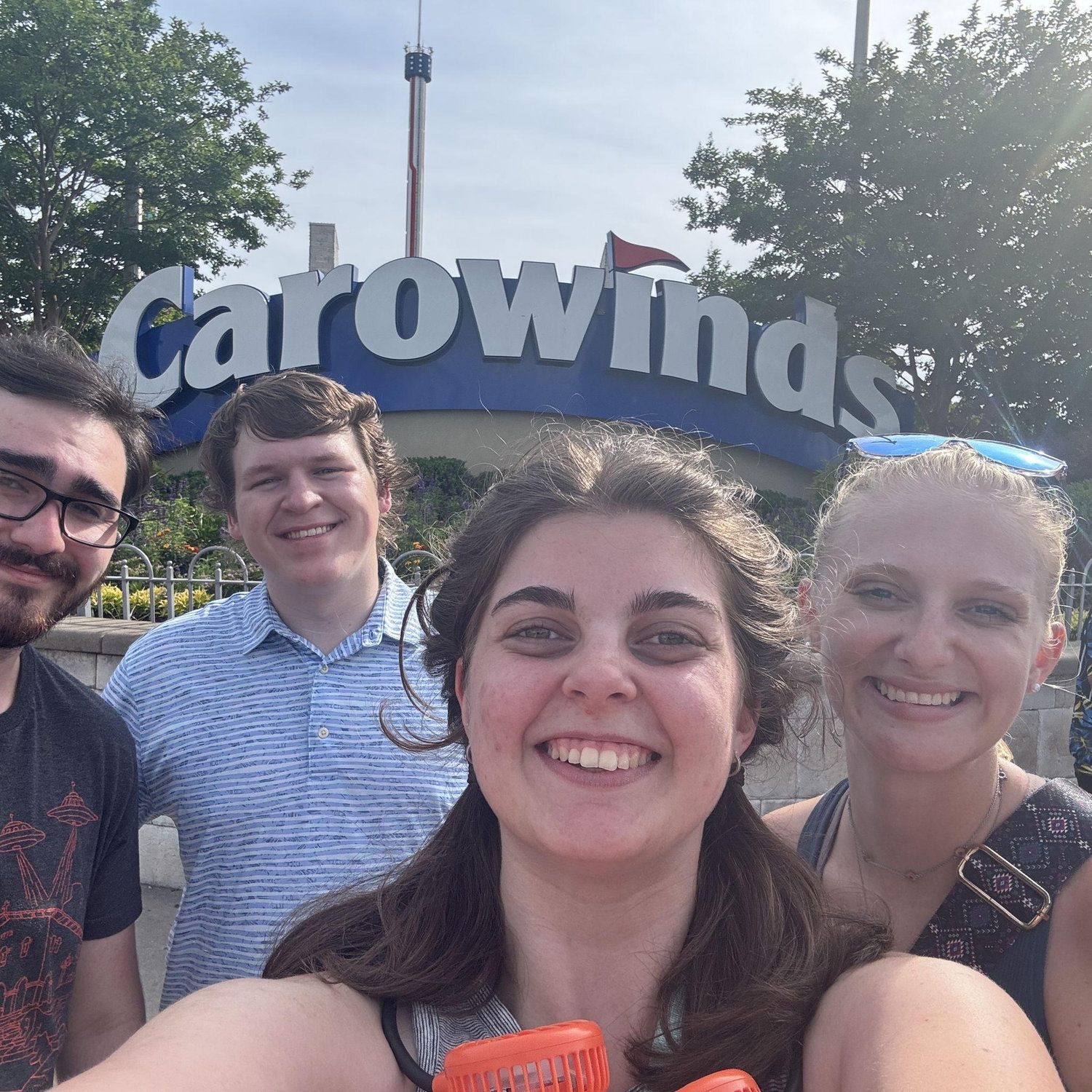 A day trip to Carowinds! both of our best friends also joined!