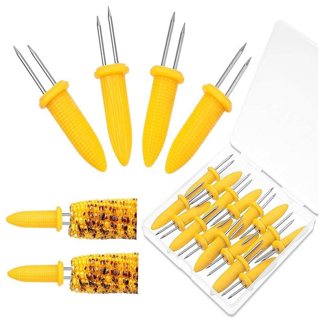Smores Sticks for Fire Pit Long - Marshmallow Roasting Sticks Smores Kit - Smore Skewers Hot Dog Fork Campfire Stainless Steel Corn Holders Corn on the Grill & Cob Skewers for Home Cooking