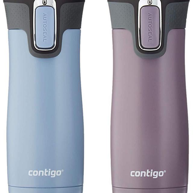Contigo Autoseal West Loop 2.0 - Vacuum Insulated Stainless Steel Thermal Coffee Travel Mug - Keeps Drinks Hot or Cold for Hours - Fits Under Single-Serve Brewers- 16 Ounces, Earl Grey and Dark Plum