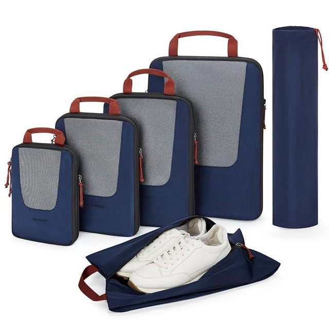 BAGSMART Compression Packing Cubes for Travel, 6 Set/5 Set/4 Set, Compression Suitcase Organizer Bags Set for Suitcases Travel Essentials, Lightweight Packing Organizers