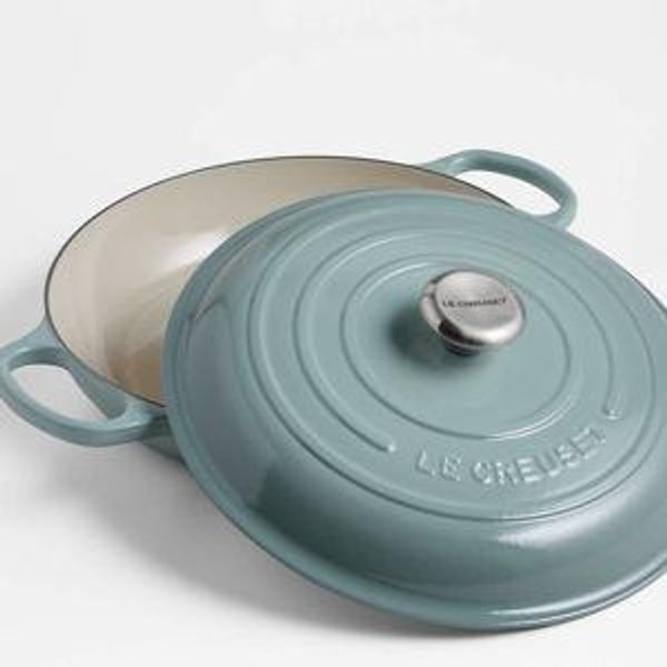 Le Creuset Signature Braiser, Sea Salt 5 qt.