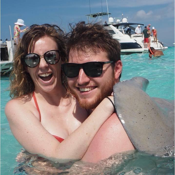 Our first major vacation together. We swam with stingrays in Grand Cayman!