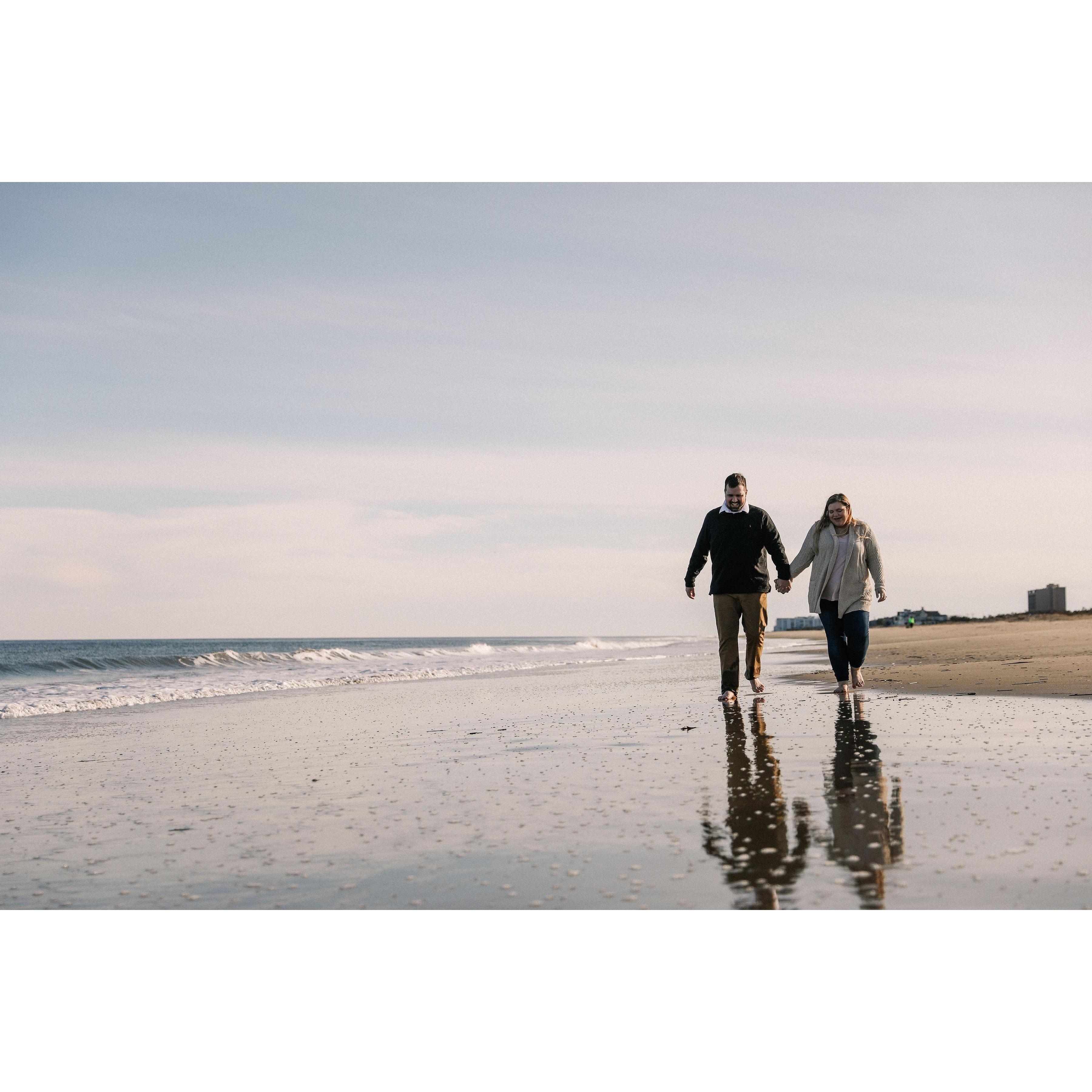 February 8th 2020. Our Engagement Shoot.
Yes it was very cold out. No we did not mean to get our feet wet. We were done after this shot, couldn't feel our toes!