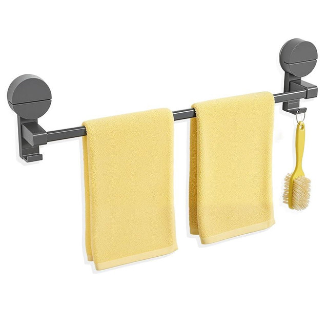SFSSCDF Towel Rack for Bathroom - 20" Rustproof Towel Holder,Sturdy Suction Cup Wall-Mounted Towel Bar,Black Towel Racks for Bathroom Hanger Wall Mounted for Home Essentials