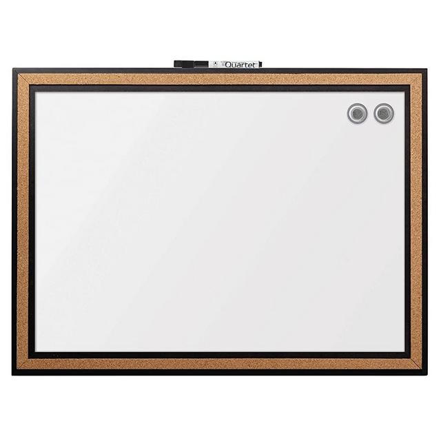 Quartet Dry-Erase Board/Whiteboard, 17"x23", Magnetic, Cork Frame (13765), Black