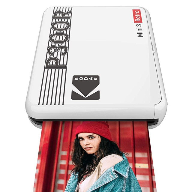 Kodak Mini 3 Retro Portable Photo Printer, Compatible with iOS, Android & Bluetooth Devices, Real Photo: (3”x3”), 4Pass Technology & Laminating Process, Print Photos - White