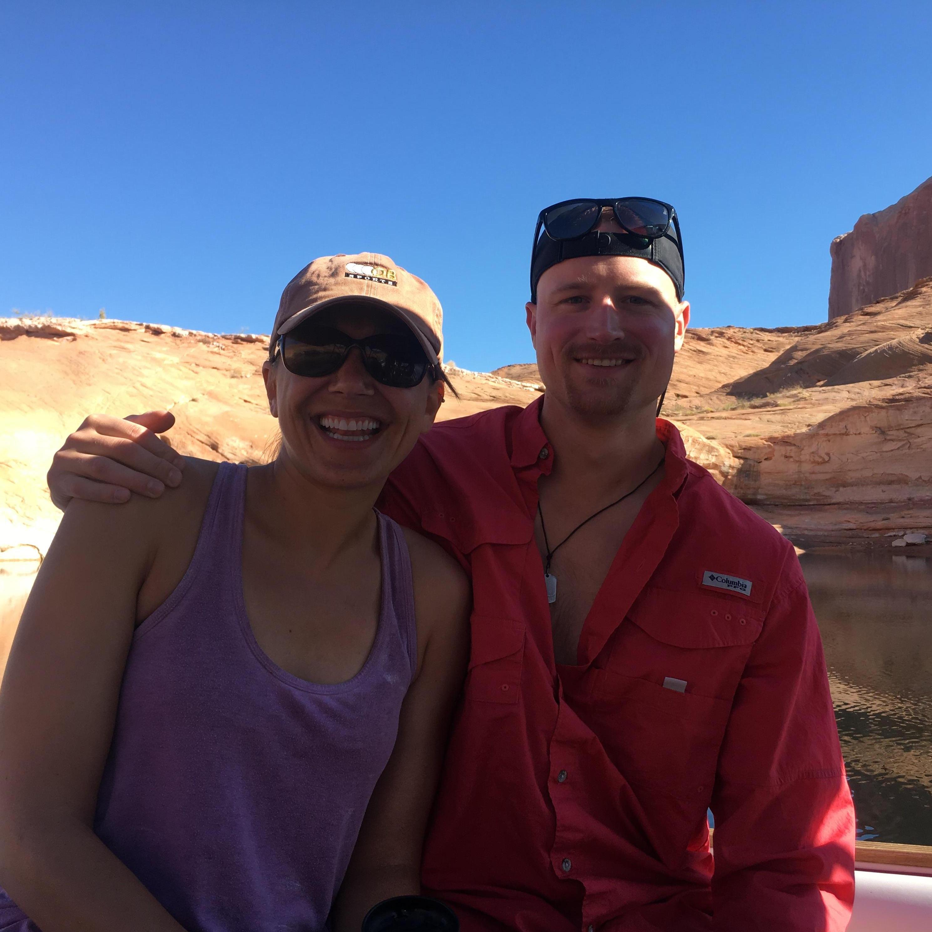 Dani sharing a Lake Powell (AZ) experience with Kyle.