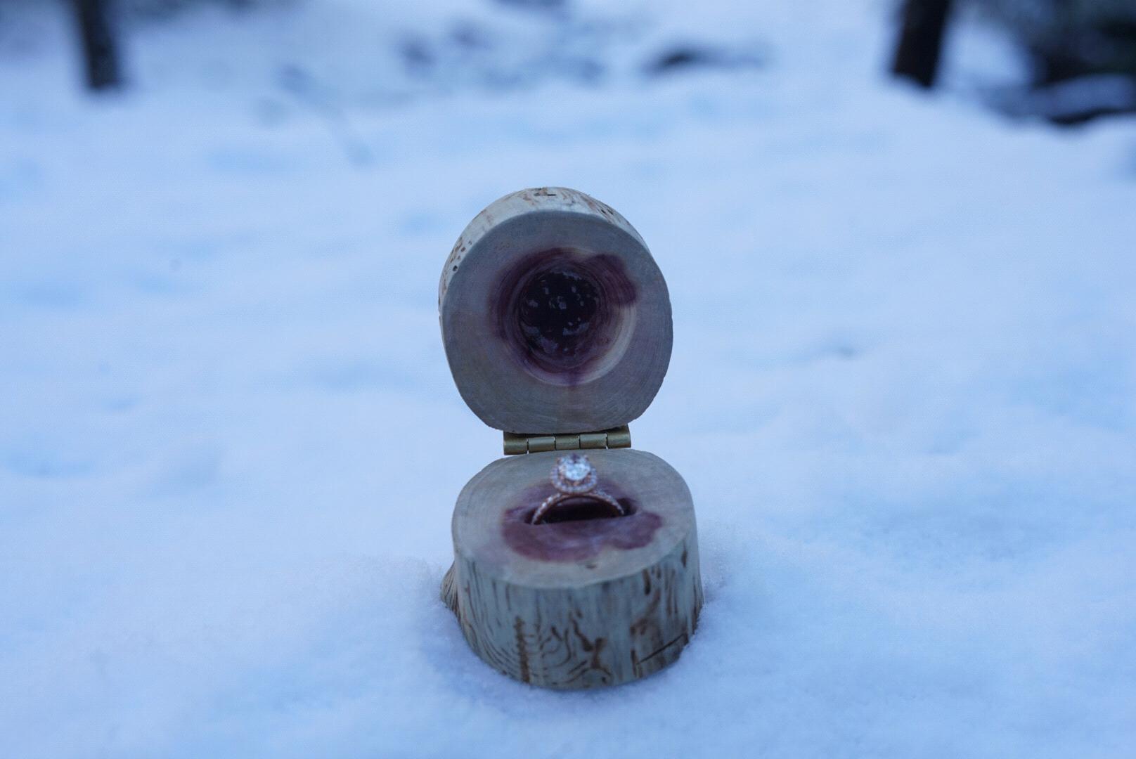 The ring box was handmade by Brock!