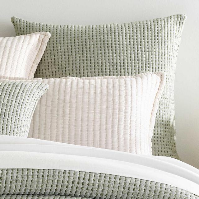New! Pick Stitch Evergreen Matelassé Sham - King