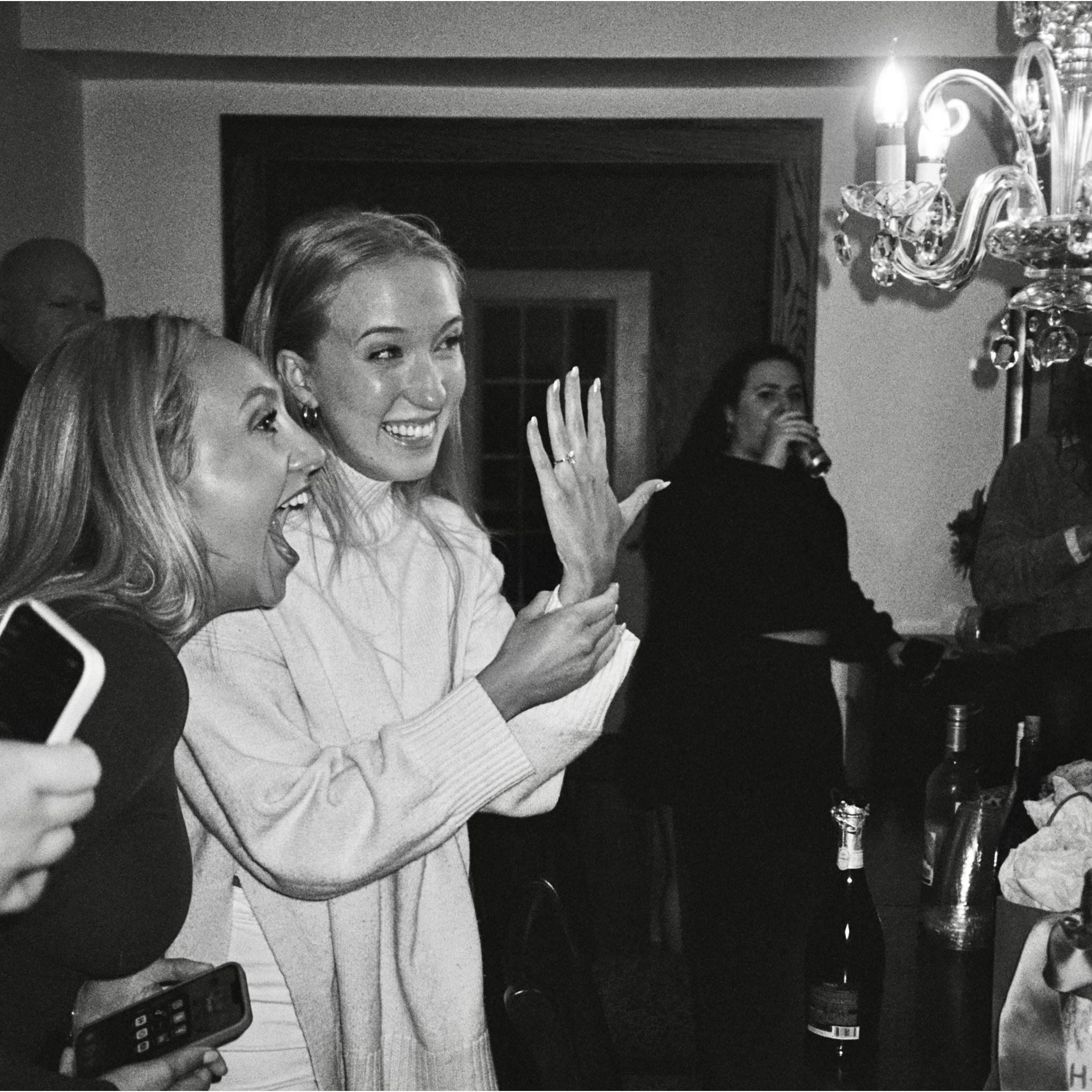 Immediately after the proposal, Tommy surprised me with a party with all of our friends and family.