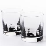 Cabin in the Forest Whiskey Glasses