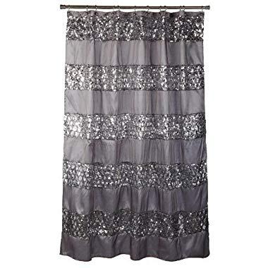 Popular Bath 231014 Shower Curtain, Sinatra Collection Silver
