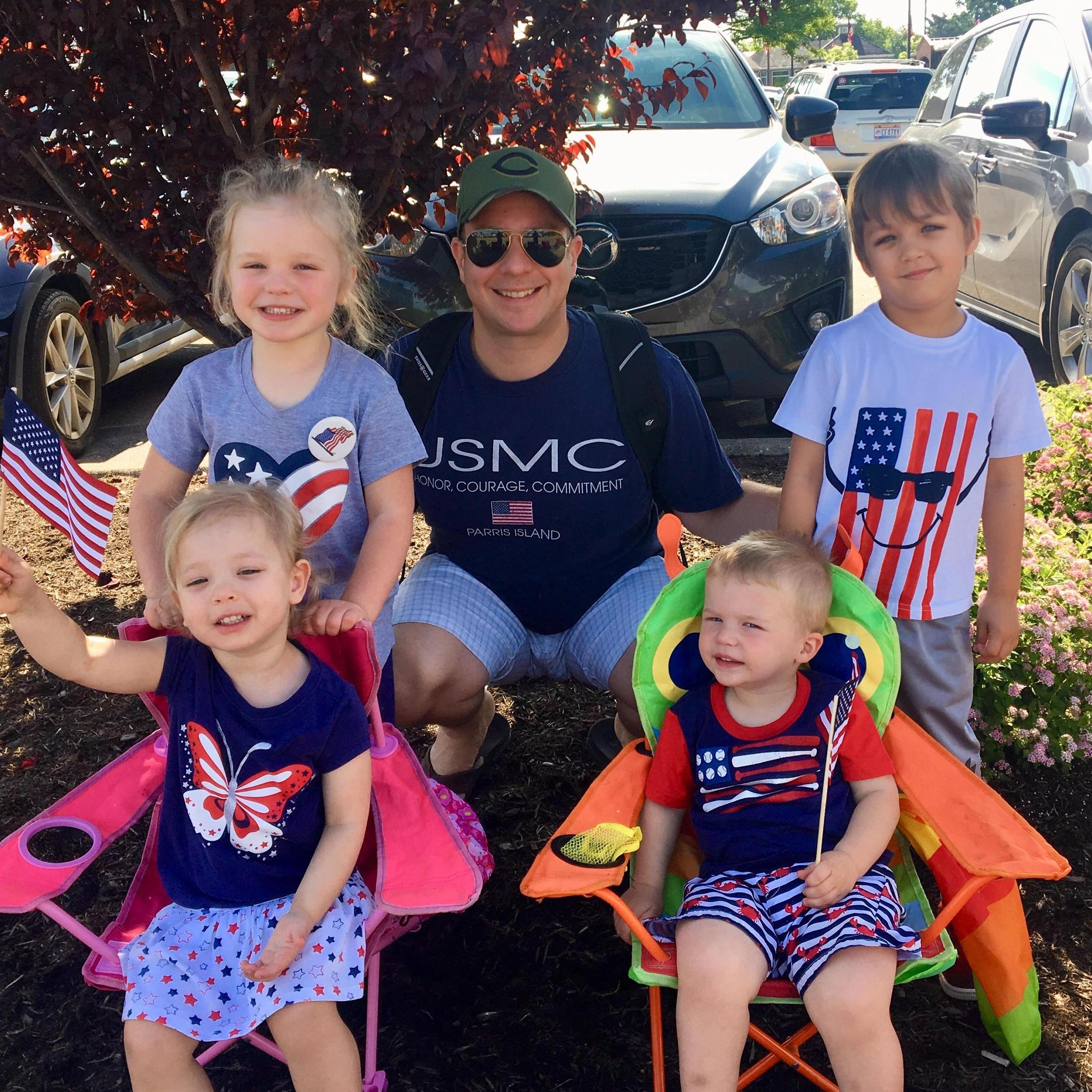 Showing our support at a Memorial Day parade.