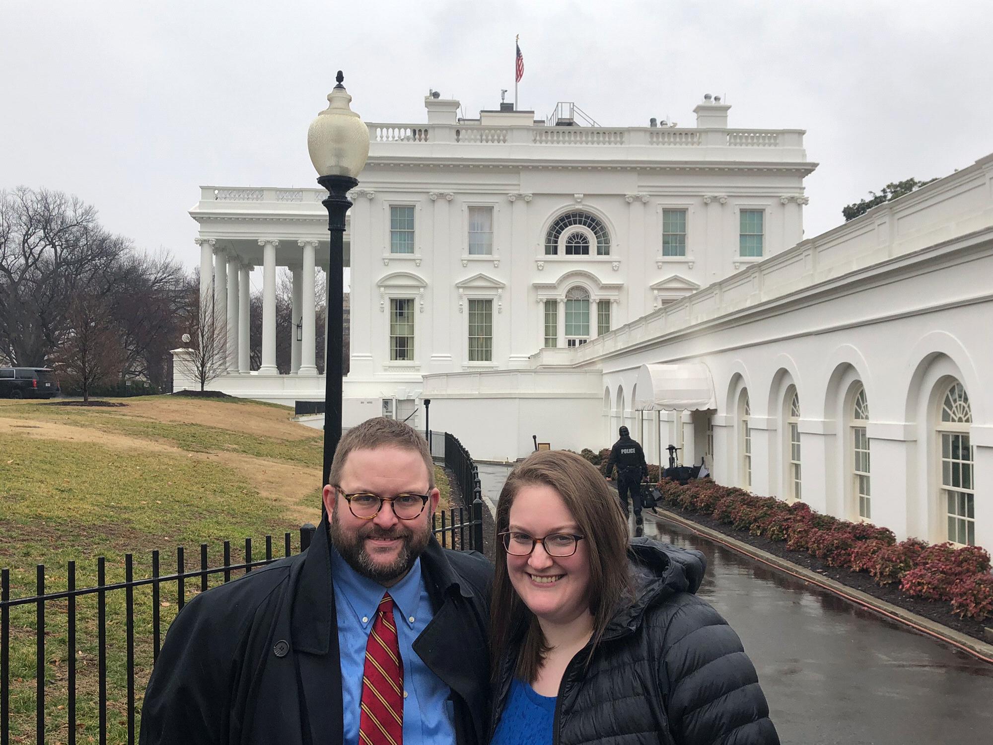 A picture from outside the West Wing after a tour.