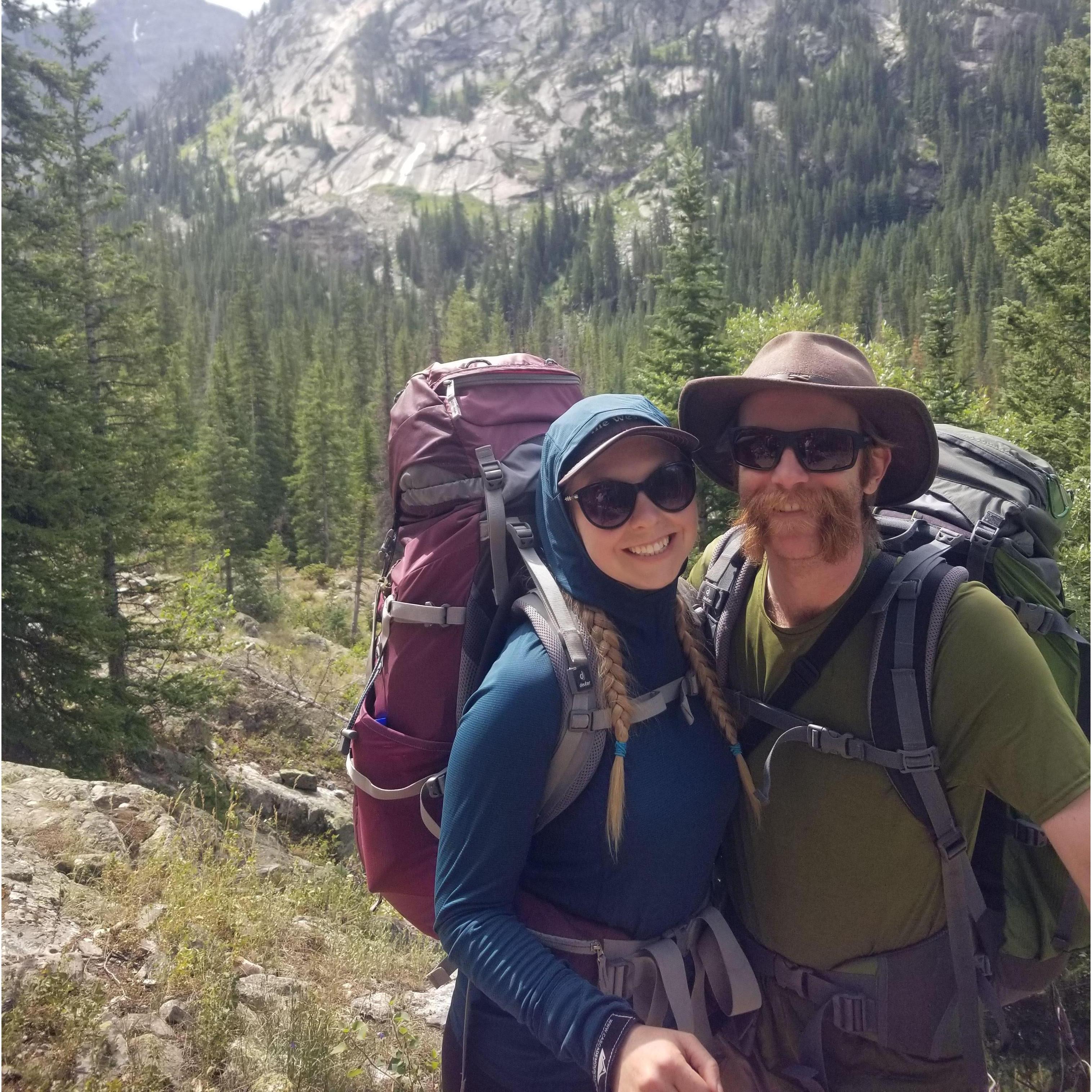 Backpacking with Friends: on this excursion, we explored the Indian Peaks wilderness in Colorado with our dear friends, Davey, Cori, and Carly (2019).
