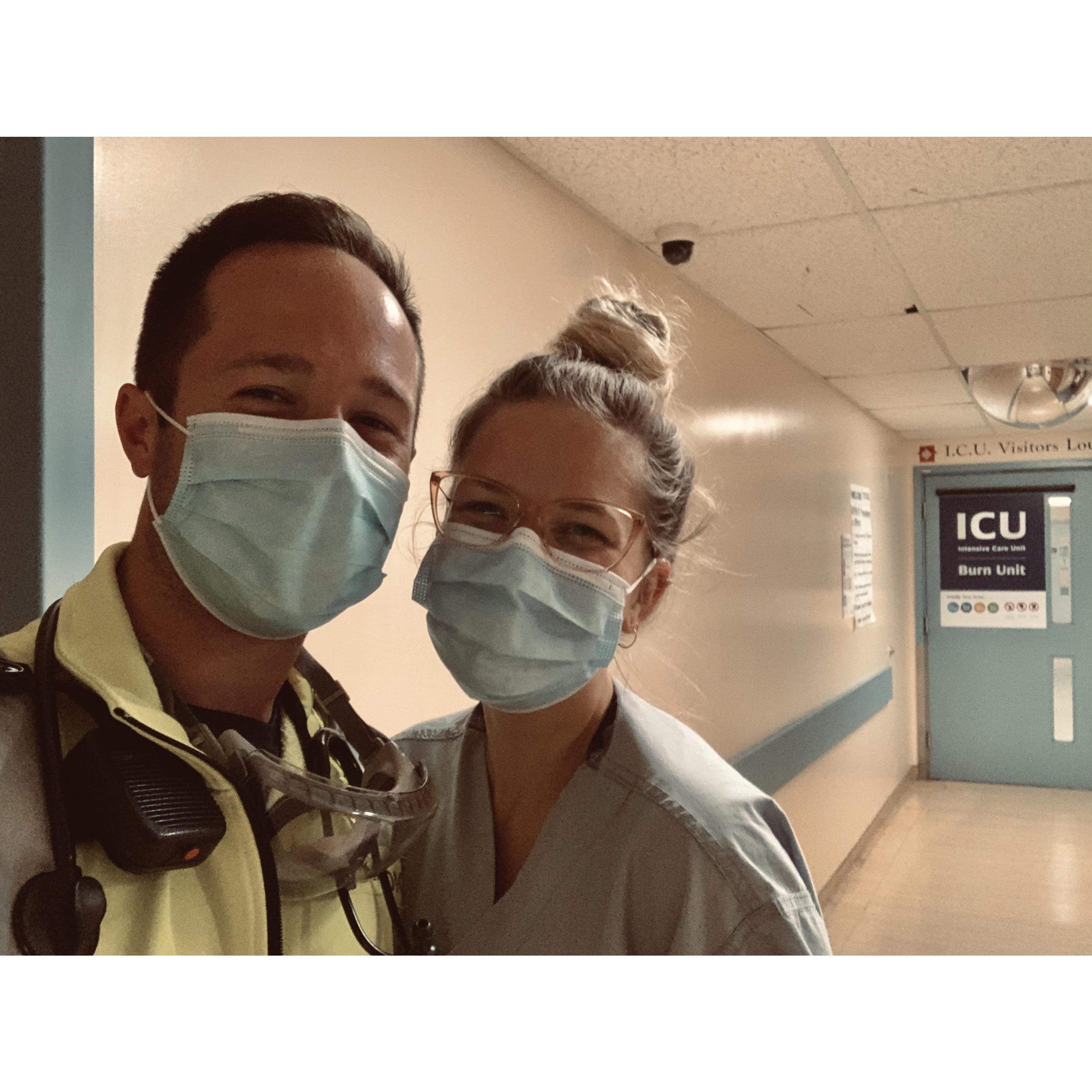 Ran into each other at work! Having each other for support with the work we do has been so invaluable.