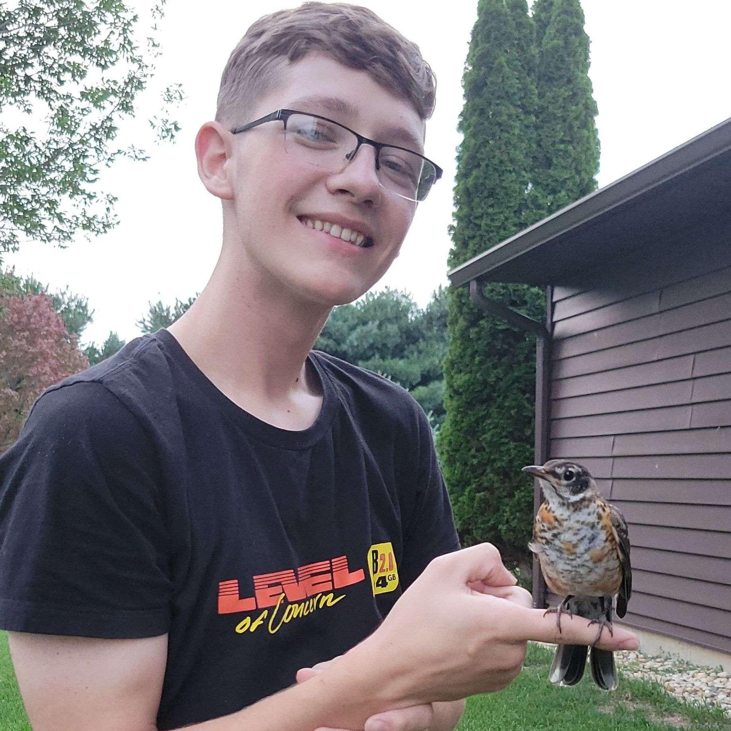 Found an immature robin while house-sitting July 2021