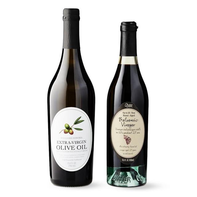 Williams Sonoma House EVOO & Olivier 25-Year Barrel-Aged VSOP Balsamic, Set of 2