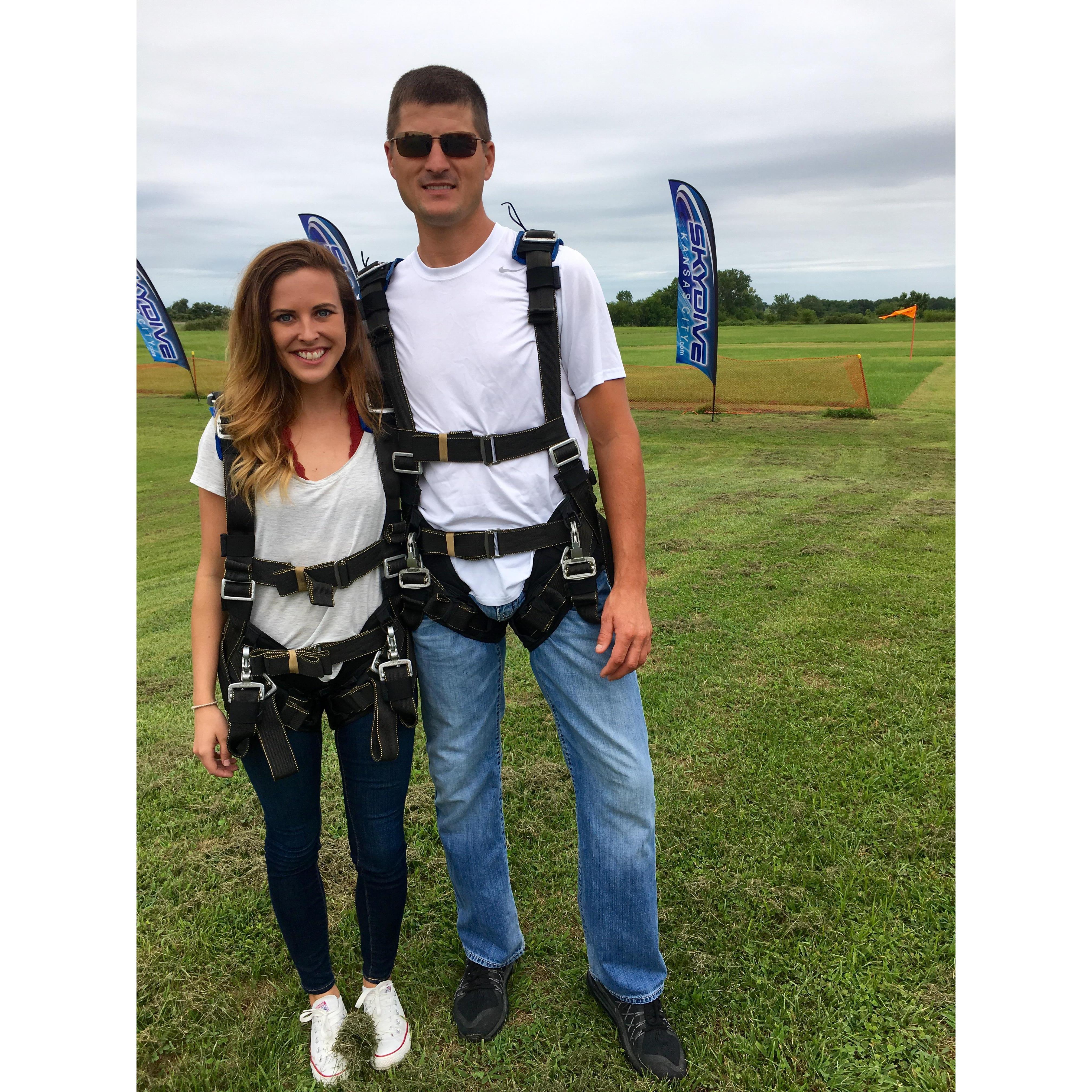 Surprise birthday gift of skydiving, a first for the both of us