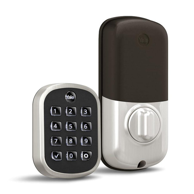 Yale Key Free Keypad Deadbolt with Z-Wave Plus - Yale Pro Series, Satin Nickel, YRD137-NR-619