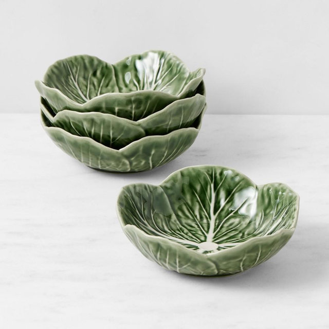 Bordallo Pinheiro Cabbage Bowl, Set of 8, Green