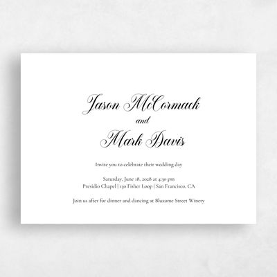Black Landscape Wedding Invitation - Henderson Type Letterpress