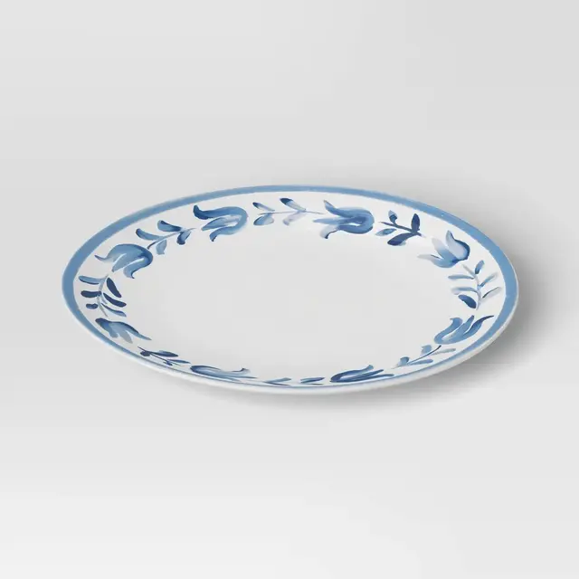 13" Stoneware Serve Platter Blue Floral - Threshold™