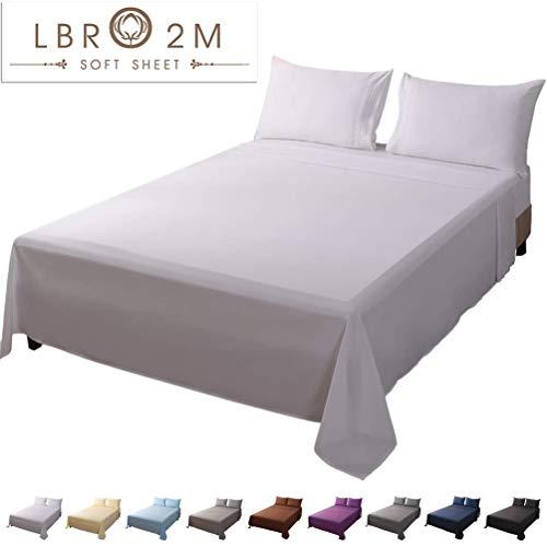 LBRO2M Bed Sheet Set Queen Size 16 Inches Deep Pocket 1800 Thread Count 100% Microfiber Sheet,Bedding Super Soft Comforterble Hypoallergenic Breathable,Resistant Fade Wrinkle Cool Warm,4 Piece (White)