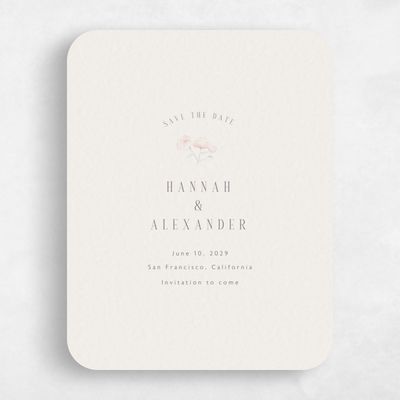 Beige Rounded Wedding Save the Date - Lorelei Portrait