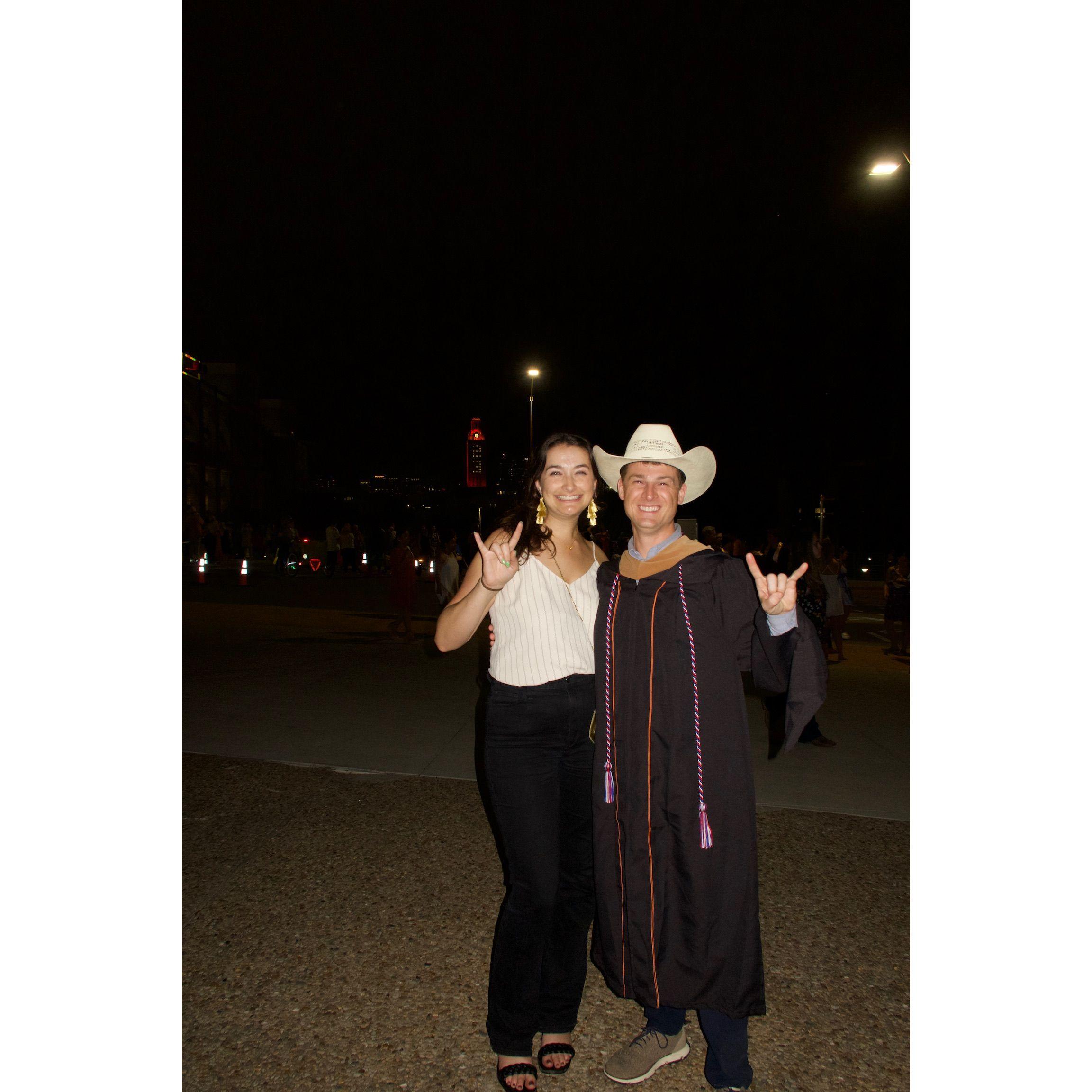 Hook ‘em! Dan sporting his cowboy hat for his MBA graduation from UT
