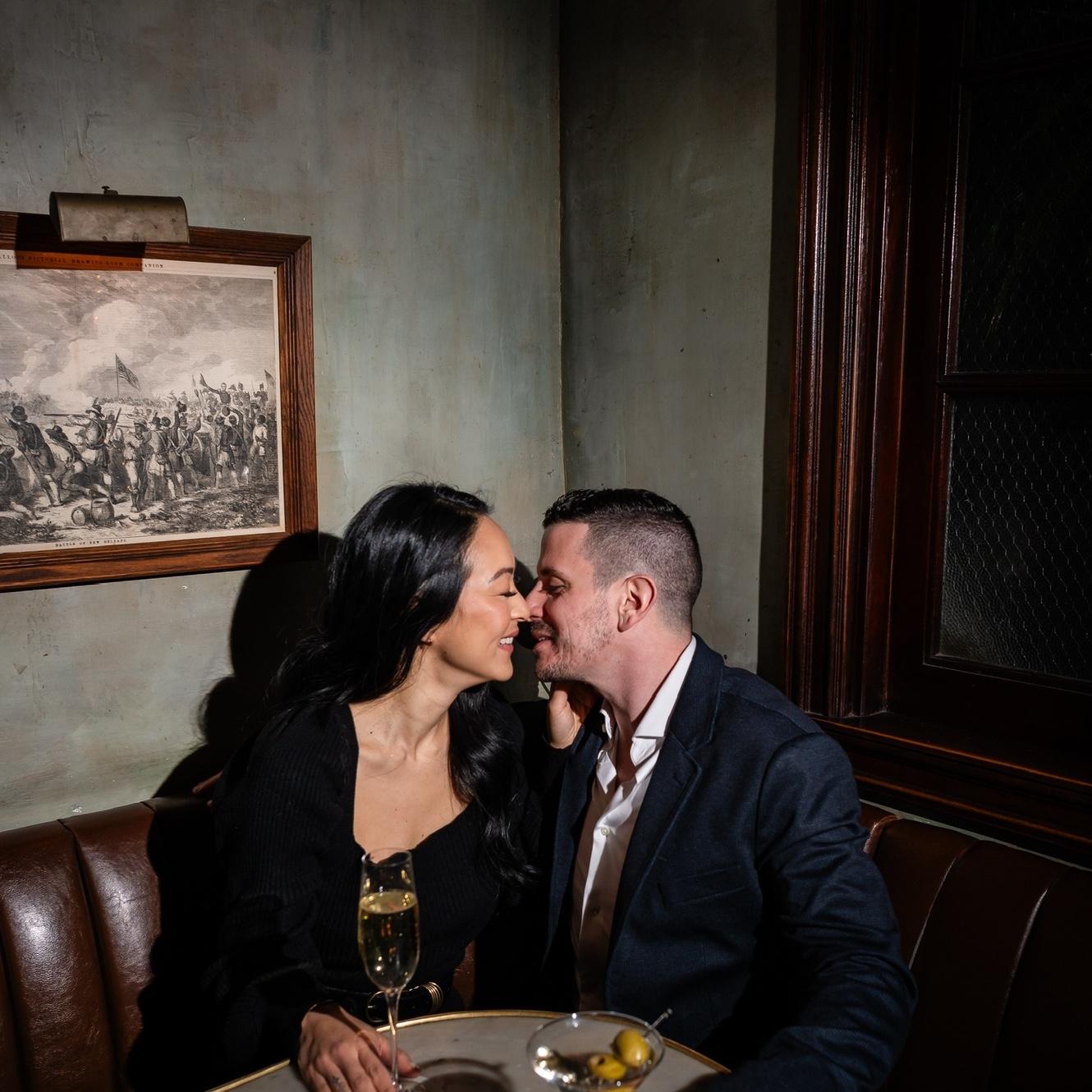 Engagement photos at Maison Premiere