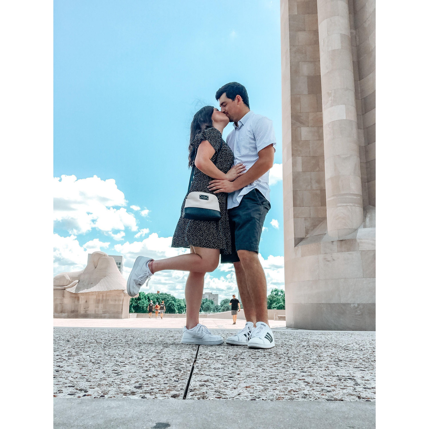 2020: First trip together to Kansas City! Grant slipped up and told Kayla he loved her over KC BBQ.