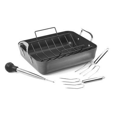 Calphalon® Contemporary™ Nonstick 5-Piece 16-Inch Roaster and Rack Set