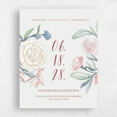 Burgundy, Red Wedding Save the Date - Wilbur Bloom