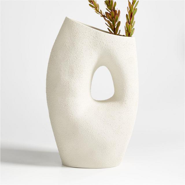 Clyborne Textured Black Ceramic Vase 12"