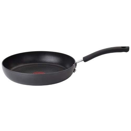 T-fal E76507 Ultimate Hard Anodized Scratch Resistant Titanium Nonstick Thermo-Spot Heat Indicator Anti-Warp Base Dishwasher Safe Oven Safe PFOA Free Saute / Fry Pan Cookware, 12-Inch, Gray