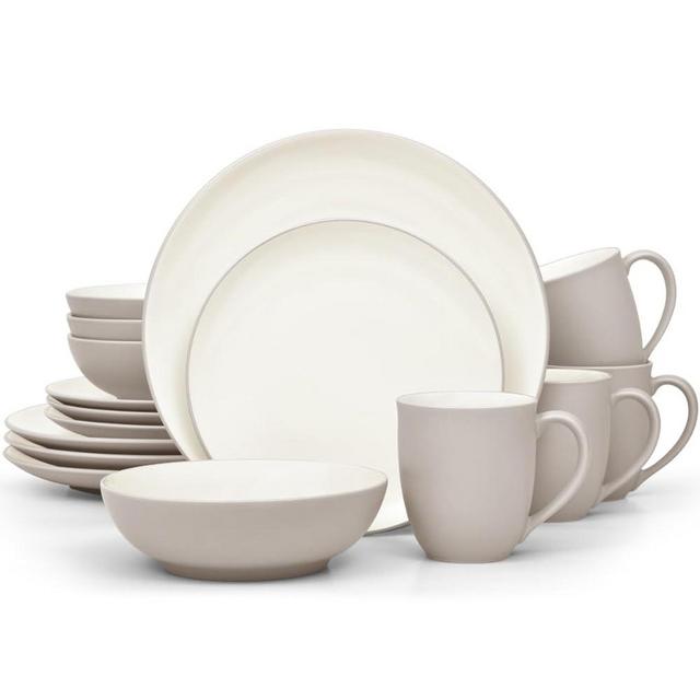 Noritake Colorwave Sand 16-Piece Set - Coupe, Service for 4 in Sand