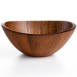 Acacia Wood Curve Individual Bowl, Created for Macy's