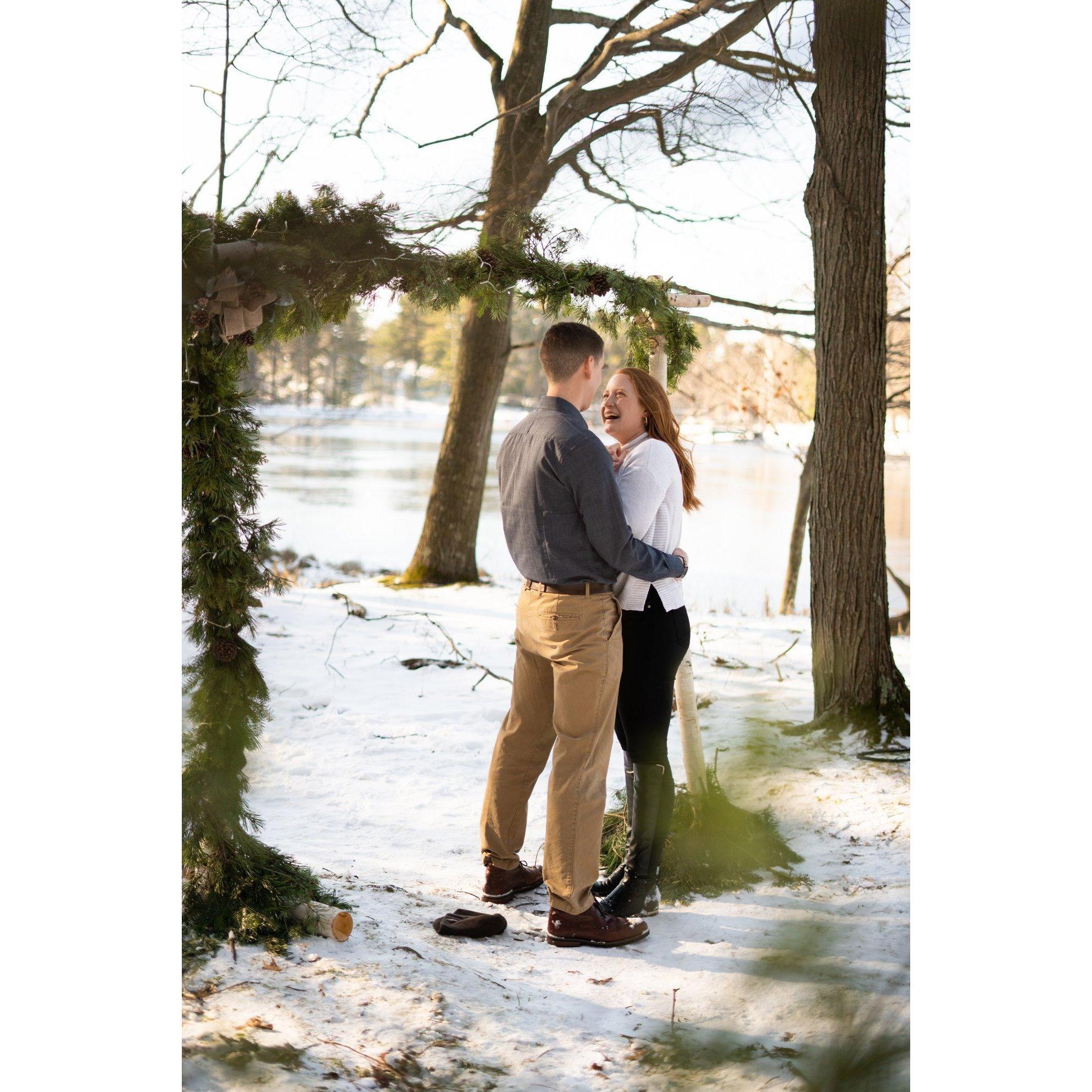 The look of pure shock during our engagement.