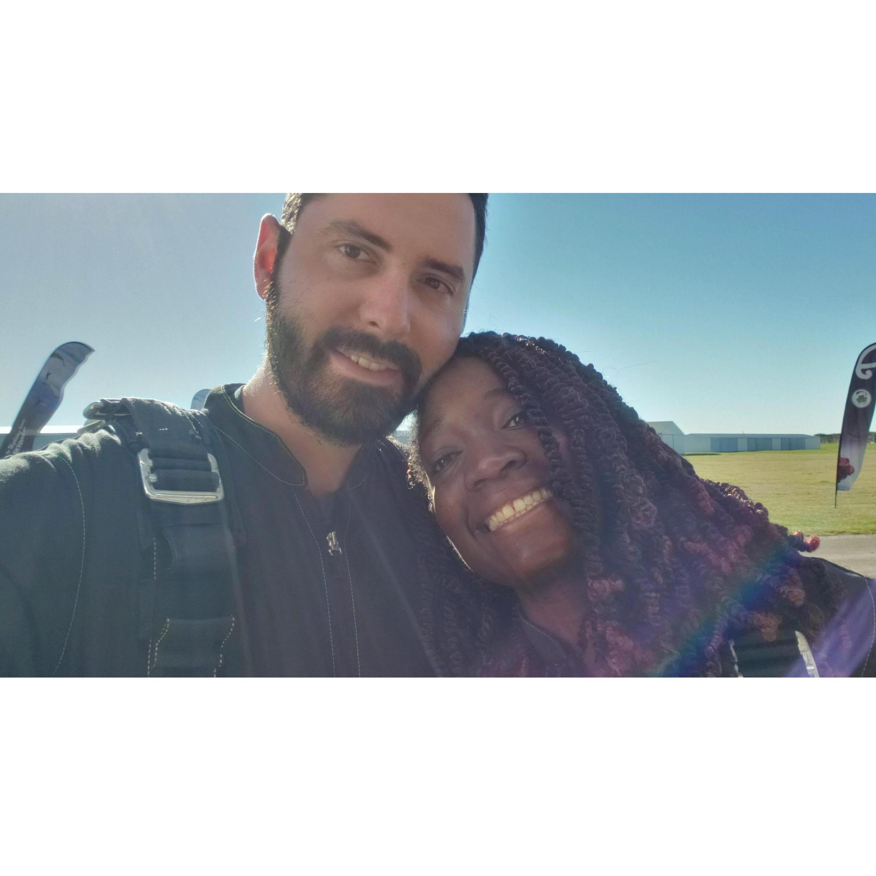 Right before we went sky diving in New Zealand!