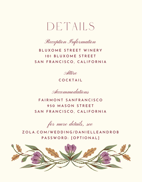 Jardin | Light Butter | Zola Wedding Enclosure Cards