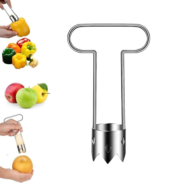 Red Bell Pepper Seed Corer, 2026 New Stainless Steel Fruite Corer, Designed for a Wide Range of Fruits and Vegetables, Kitchen Gadget for Removing Fruit & Vegetable Cores (1pcs)