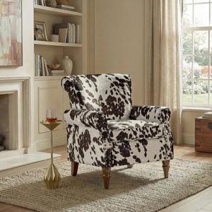 Asul Armchair with Nailhead Trim - Cowhide Velvet