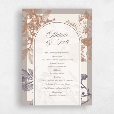 Dusty Eggplant, Purple Wedding Program - Ridgemoor