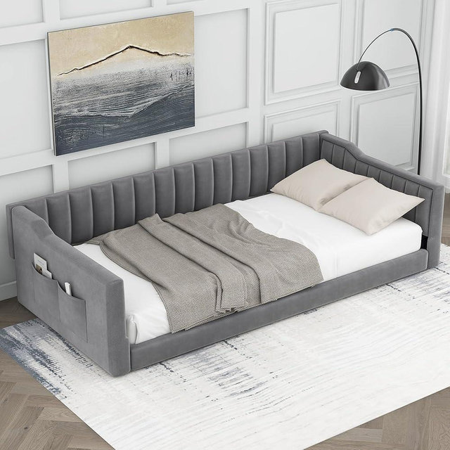 Twin XL Size Upholstery Daybed,Daybed Sofa Bed Frame with Storage for Living Room Bedroom (Gray, Twin XL)