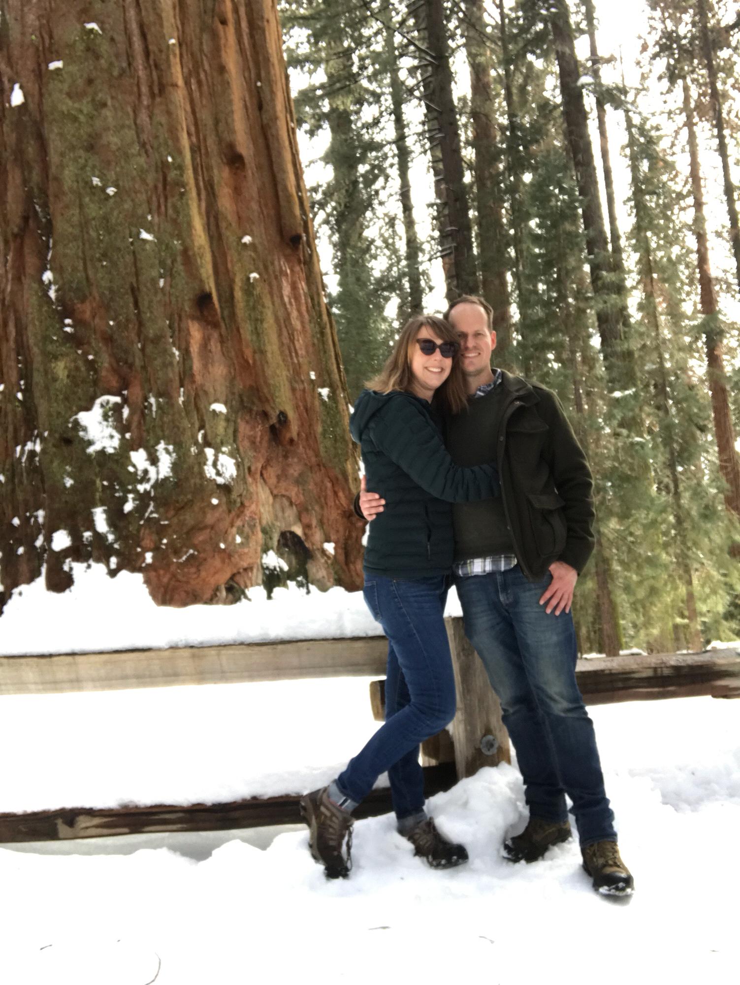 Shortly after getting engaged, right in front of General Sherman!