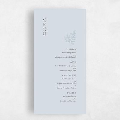 Blue Elegant Wedding Menu - Cardinell