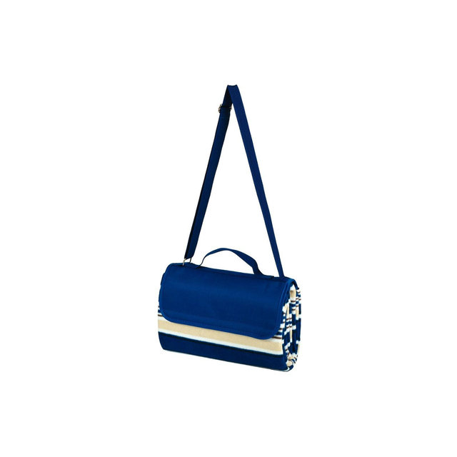 Picnic At Ascot Outdoor Picnic Blanket with Water Resistant Backing. 60" x 80" - Blue Stripe