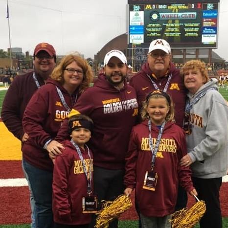 Danny's family at a Gopher Game