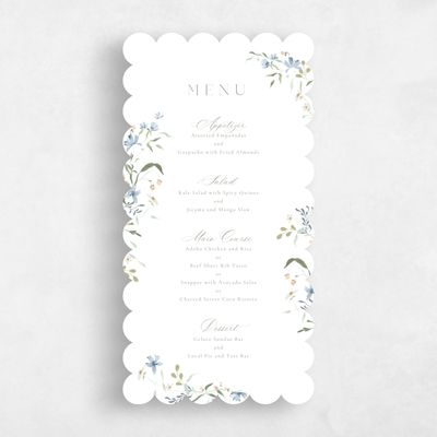 Blue Scalloped Wedding Menu - Tansy